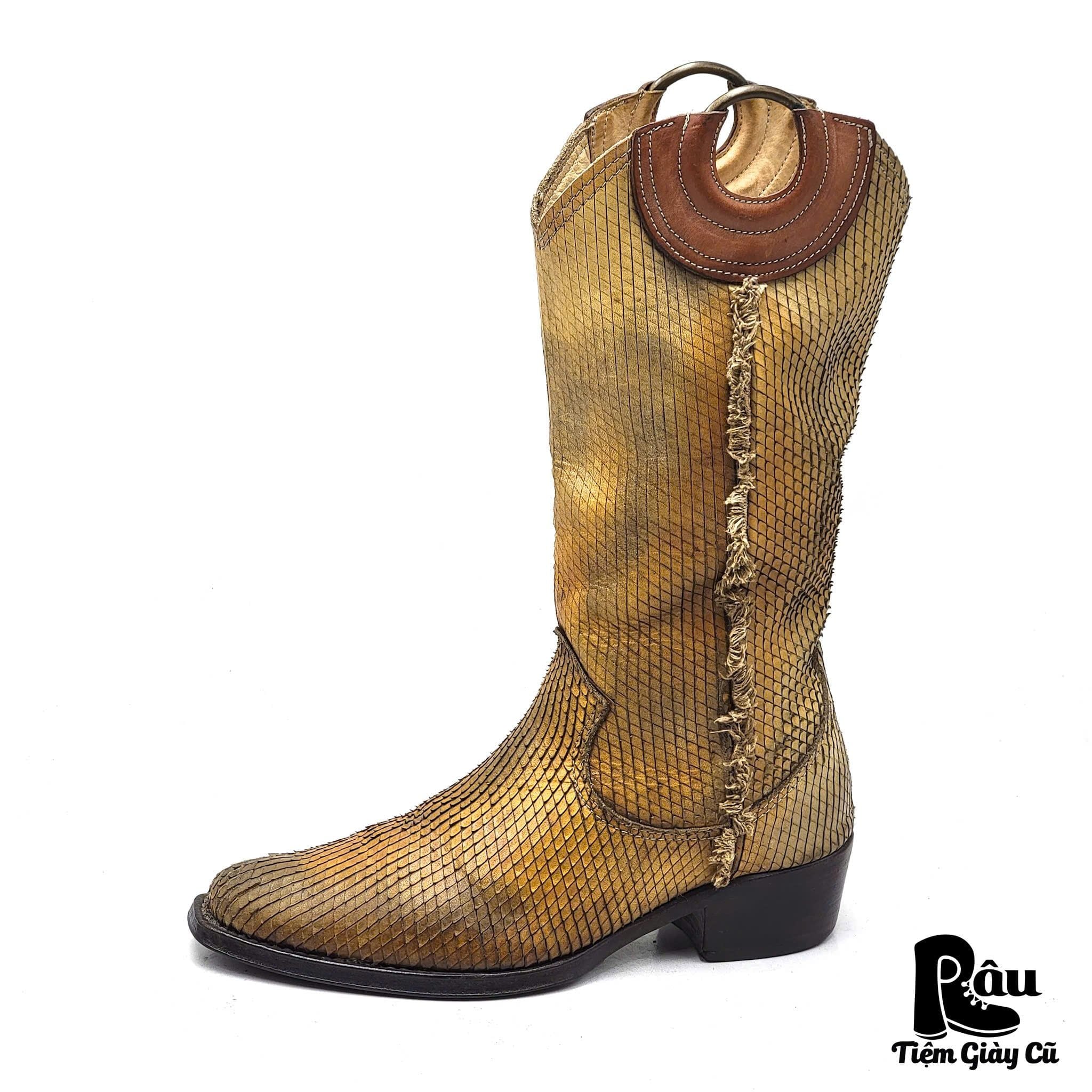  |SIZE 37.5| AREA FORTE ITALIAN SNAKE EMBOSSED COWBOY BOOT Z37.5-7601 
