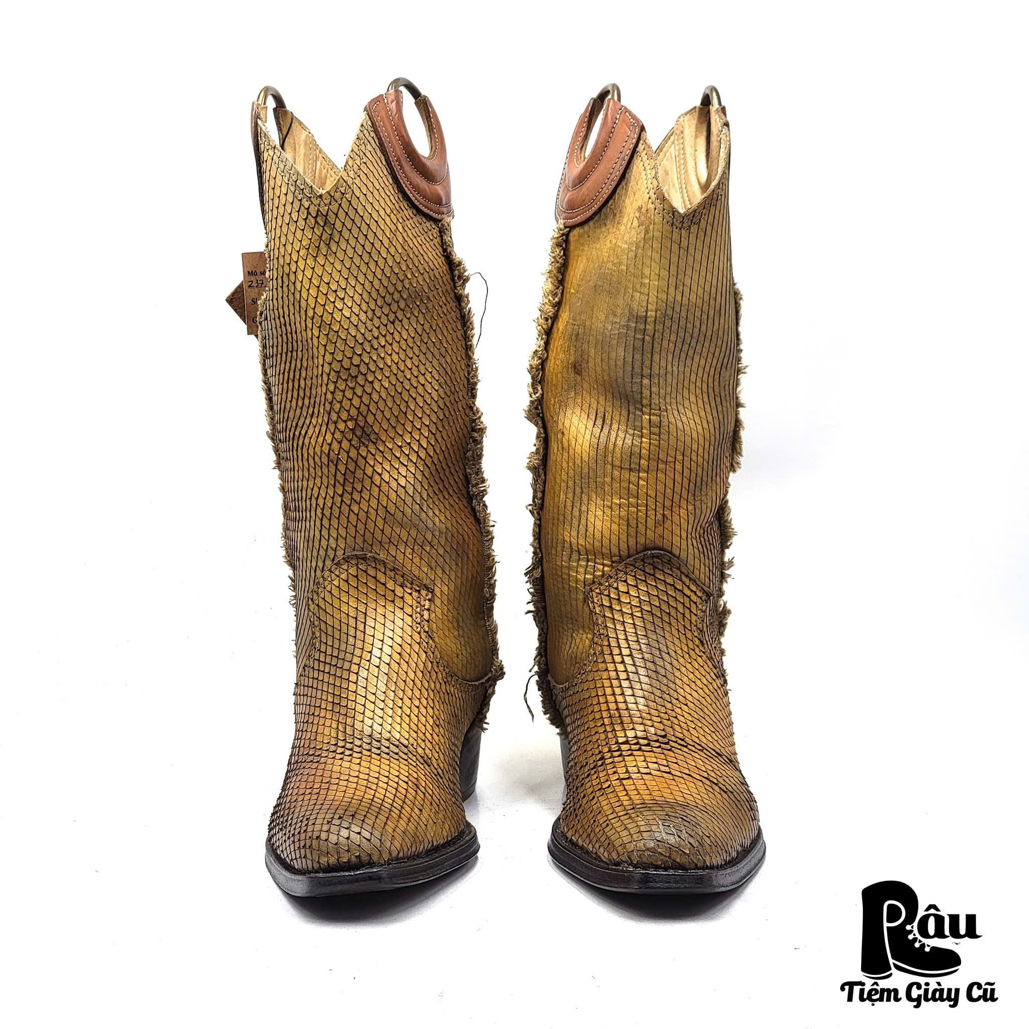  |SIZE 37.5| AREA FORTE ITALIAN SNAKE EMBOSSED COWBOY BOOT Z37.5-7601 