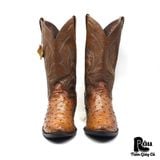  |SIZE 44.5| JUSTIN 8925 COGNAC FULL QUILL OSTRICH COWBOY BOOT AM44.5-7600 