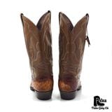  |SIZE 44.5| JUSTIN 8925 COGNAC FULL QUILL OSTRICH COWBOY BOOT AM44.5-7600 