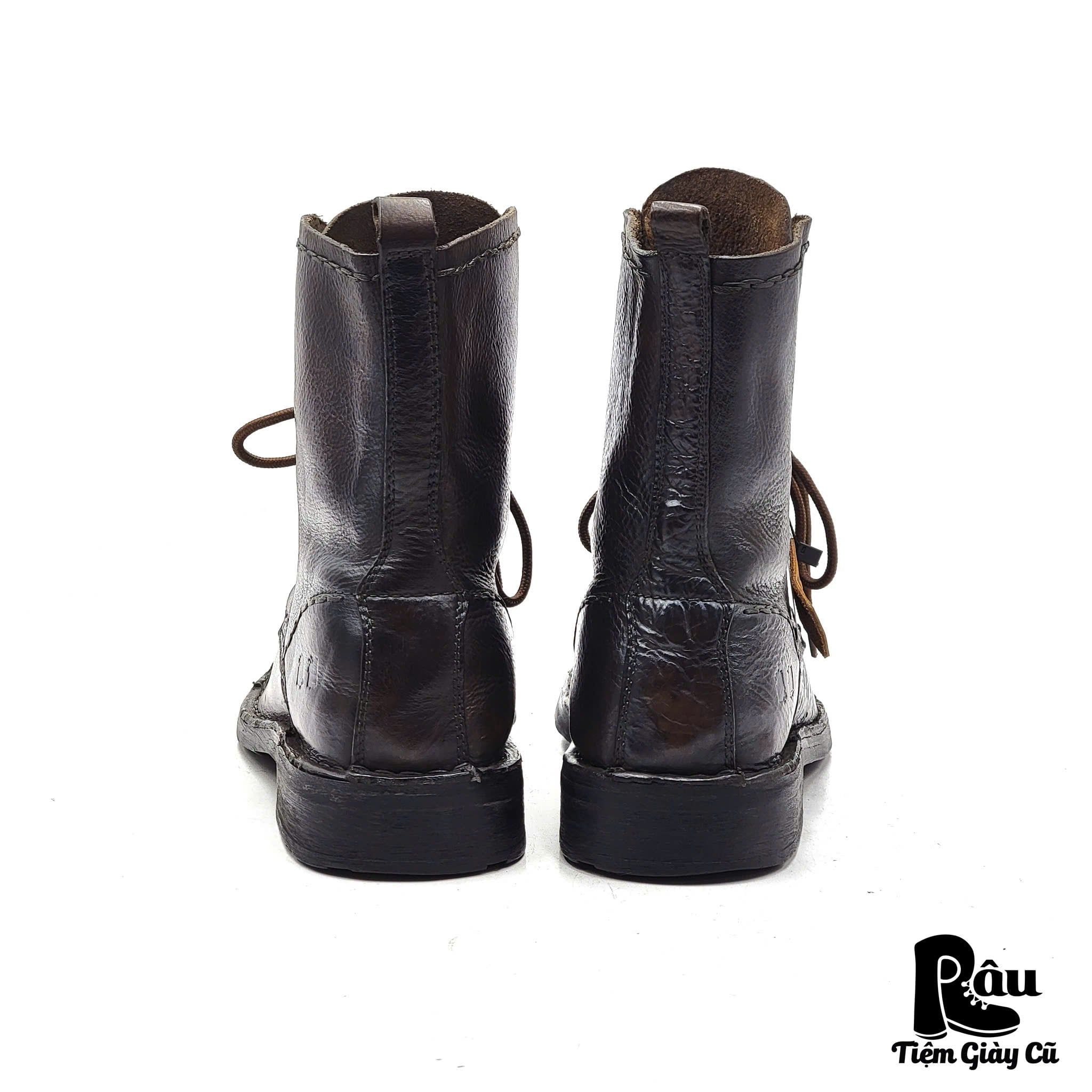  |SIZE 41| BED|STÜ BROWN LEATHER RUGGED DISTRESSED LACE UP BOOT Z41-6866 