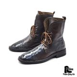  |SIZE 41| BED|STÜ BROWN LEATHER RUGGED DISTRESSED LACE UP BOOT Z41-6866 