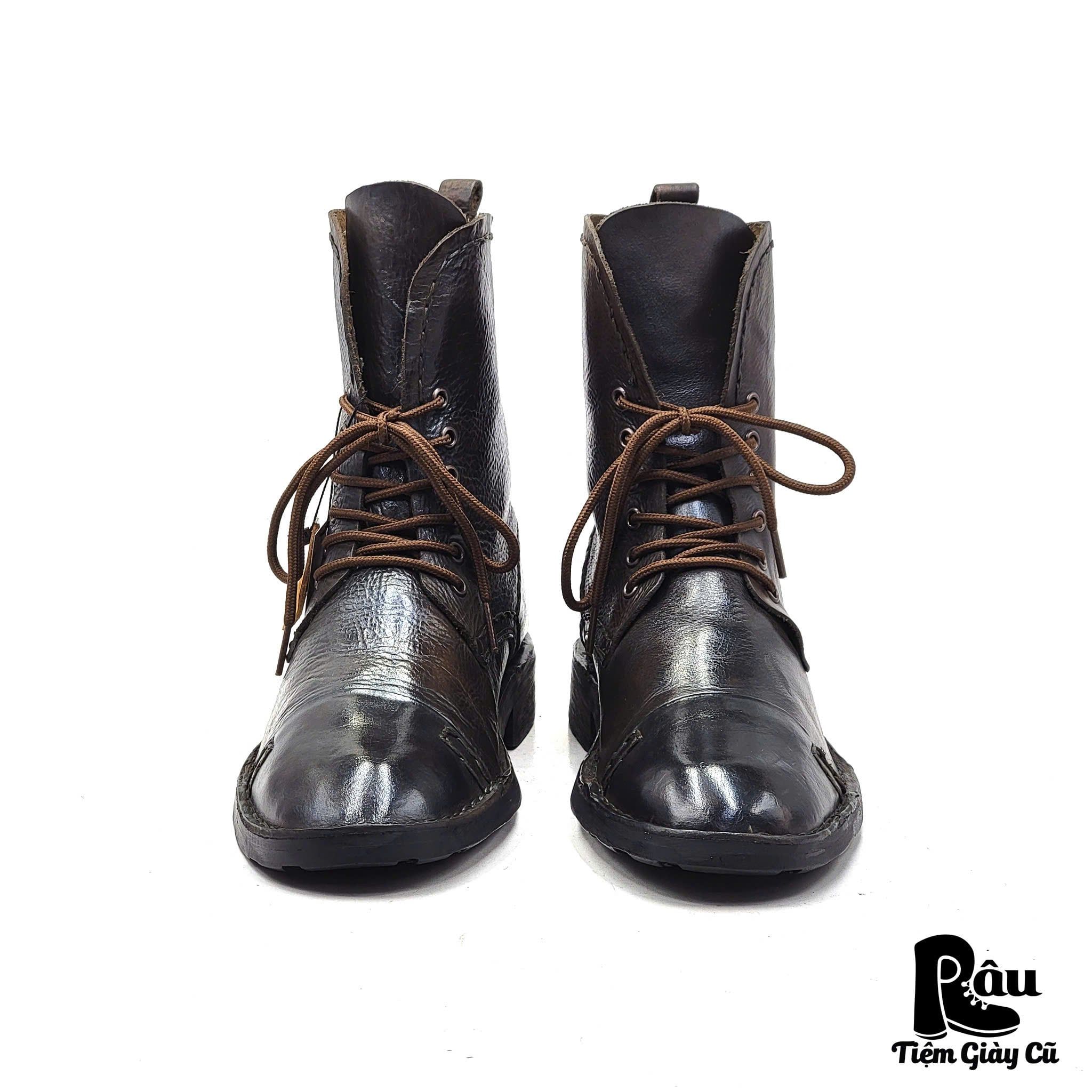  |SIZE 41| BED|STÜ BROWN LEATHER RUGGED DISTRESSED LACE UP BOOT Z41-6866 