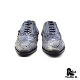  |SIZE 43| GIORGIO 1958 PLATINUM MTO BLUE SUEDE WINGTIP BROGUE OXFORD SHOES AW43-7625 