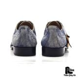  |SIZE 43| GIORGIO 1958 PLATINUM MTO BLUE SUEDE WINGTIP BROGUE OXFORD SHOES AW43-7625 