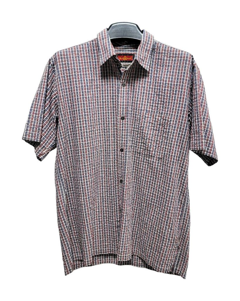  |SIZE XL| AUSTIN REED STRIPED POCKET BUTTON UP SHORT SLEEVE SHIRT AOXL-7474 