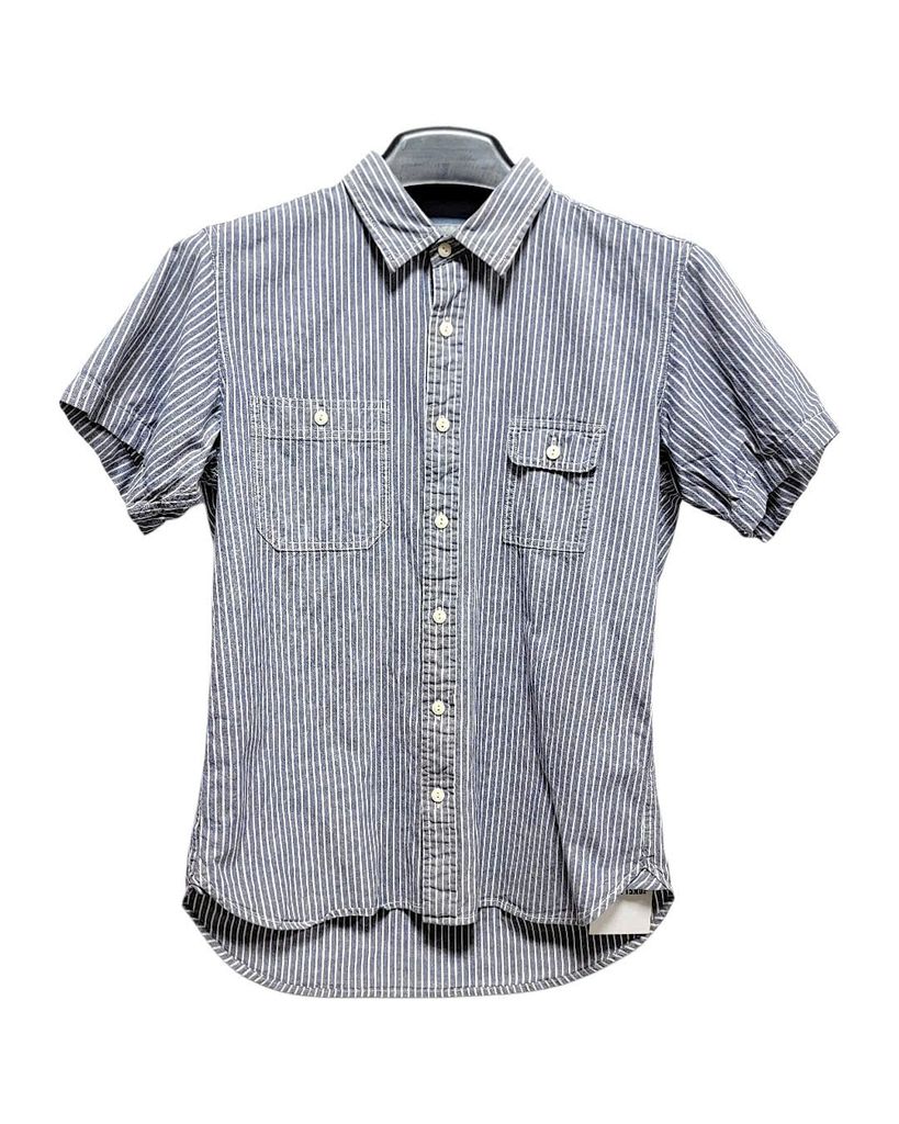  |SIZE S| GU STRIPED DOUBLE POCKET SHORT SLEEVE SHIRT AOS-7472 