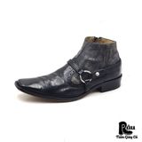  |SIZE 38| JAPANESE BLACK HARNESS SIDE-ZIP ANKLE BOOT AV38-7649 