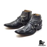  |SIZE 38| JAPANESE BLACK HARNESS SIDE-ZIP ANKLE BOOT AV38-7649 