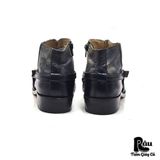  |SIZE 38| JAPANESE BLACK HARNESS SIDE-ZIP ANKLE BOOT AV38-7649 