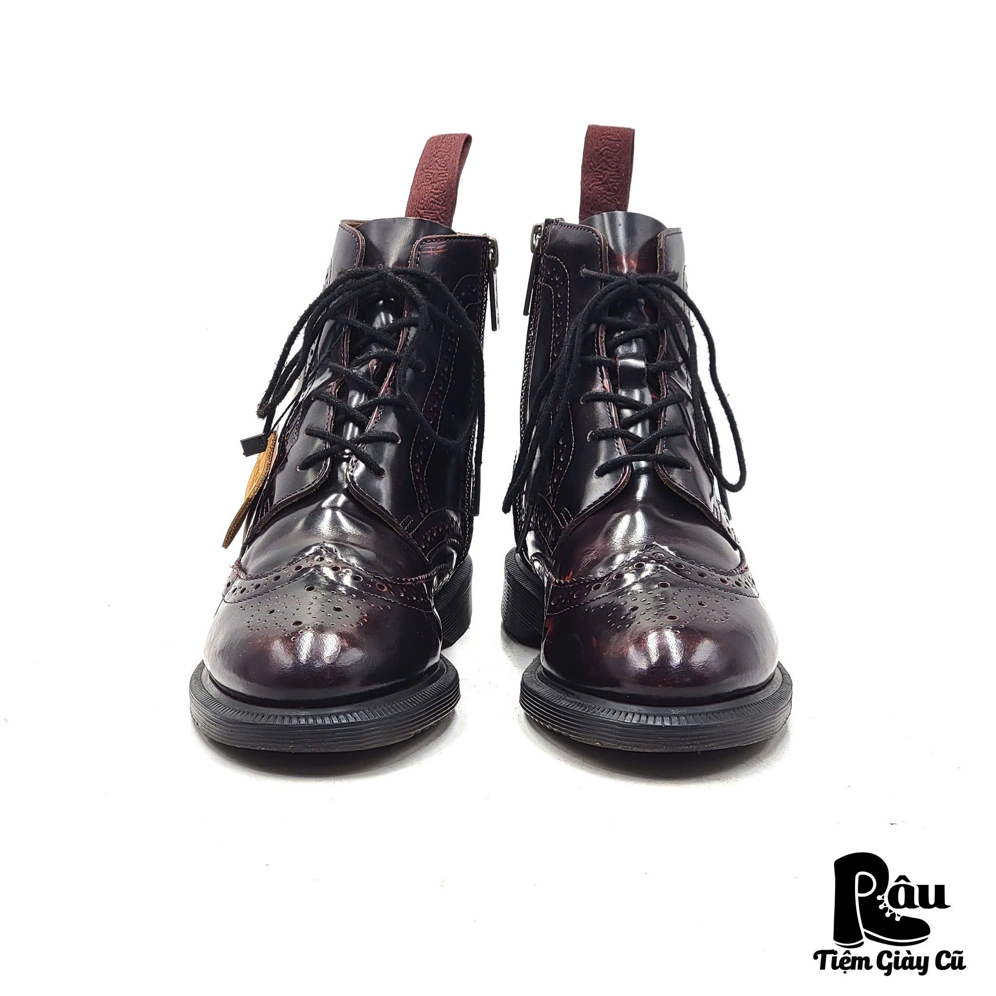 |SIZE 36| DR.MARTENS DELPHINE CHERRY RED BROGUE BOOT AV36-7647 