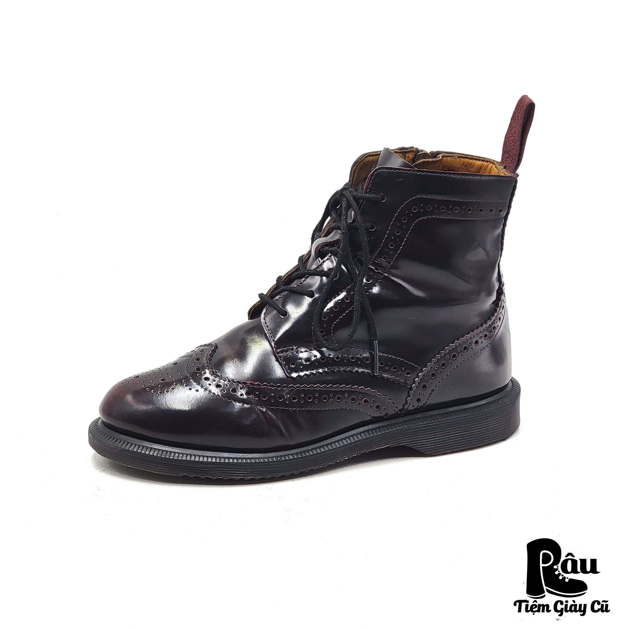  |SIZE 36| DR.MARTENS DELPHINE CHERRY RED BROGUE BOOT AV36-7647 