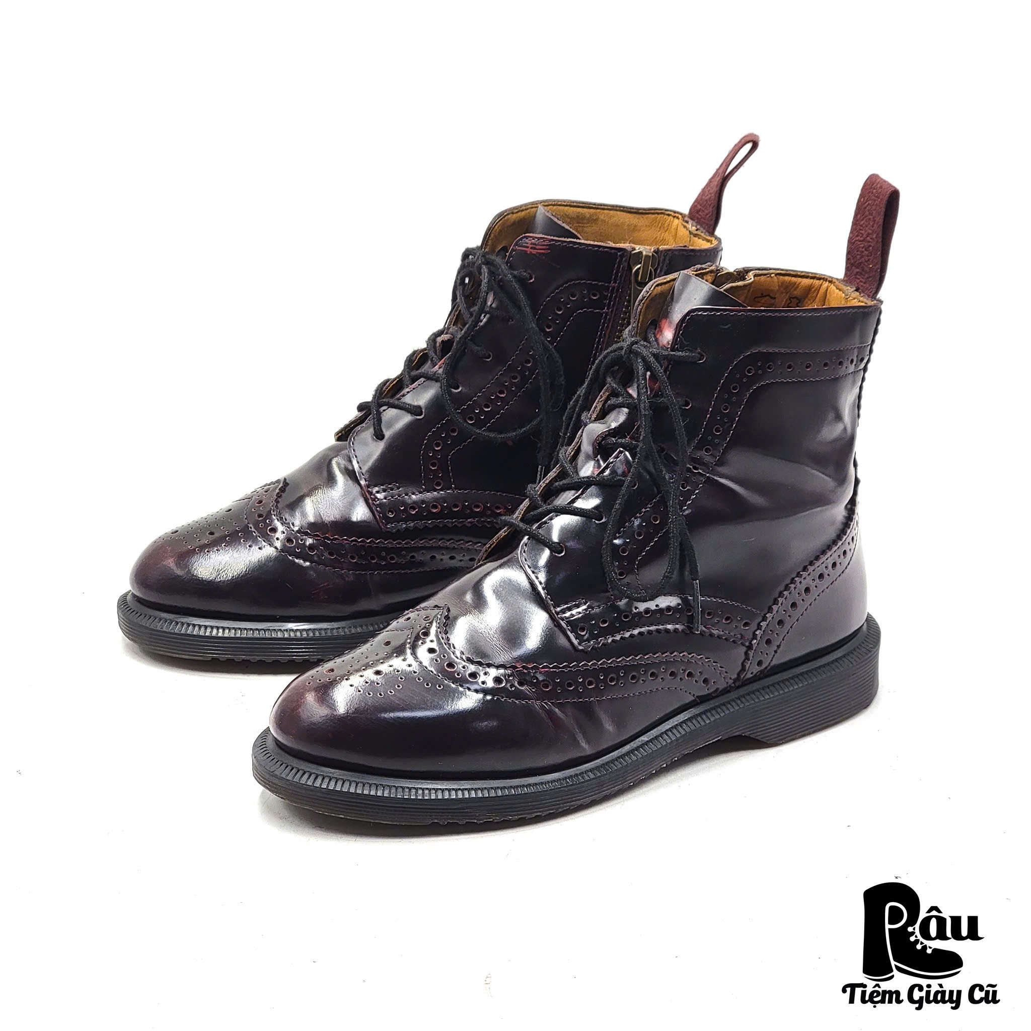  |SIZE 36| DR.MARTENS DELPHINE CHERRY RED BROGUE BOOT AV36-7647 