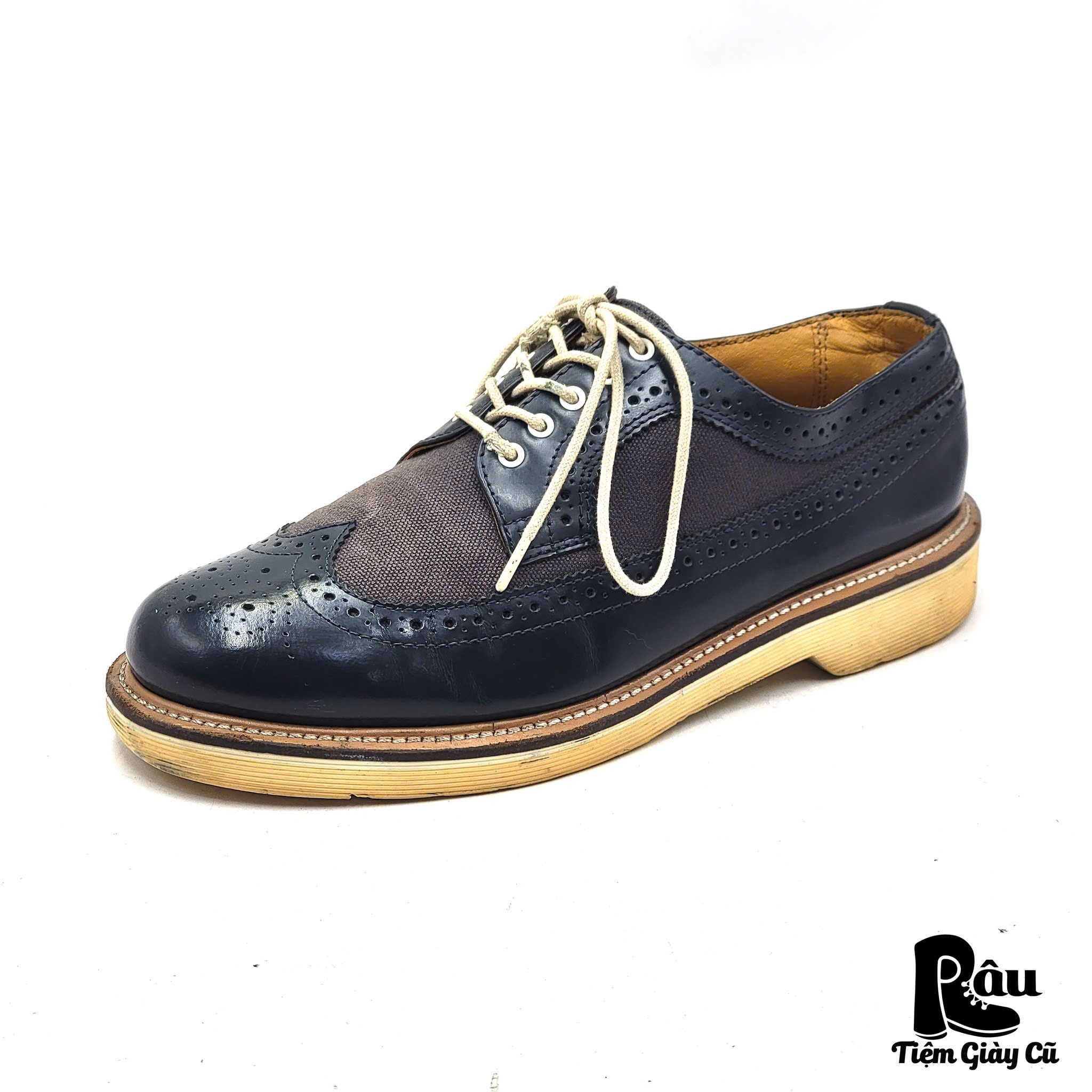  |SIZE 41| DR.MARTENS ALFRED NAVY LONGWING BROGUE LEATHER SHOES AV41-7648 