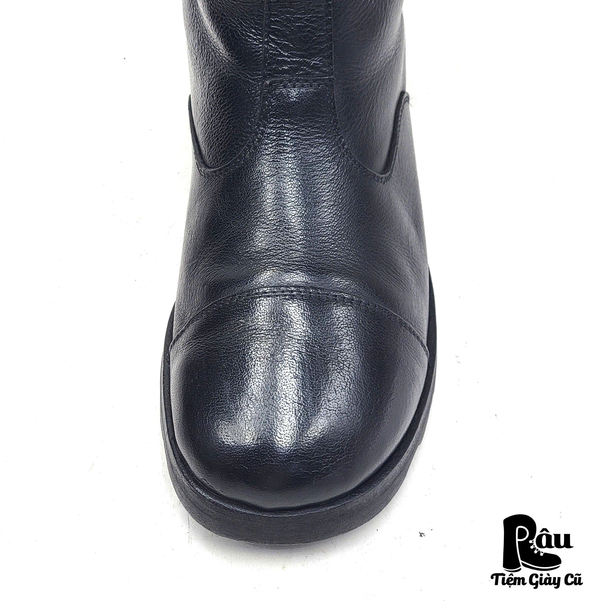  |SIZE 41| EMPORIO ARMANI 00s MID-CALF BUCKLE BACK-ZIP COMBAT BOOT AT41-7641 