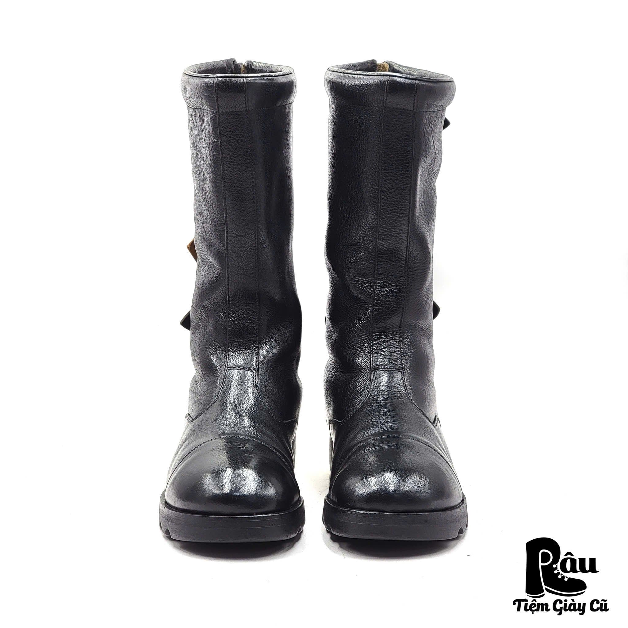  |SIZE 41| EMPORIO ARMANI 00s MID-CALF BUCKLE BACK-ZIP COMBAT BOOT AT41-7641 