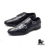  |SIZE 43.5| JEROLD WILTON BLACK DOUBLE MONK STRAPS SHOES AW43.5-7680 