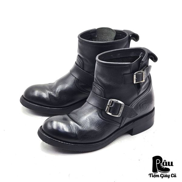  |SIZE 39| SENDRA 2976 CAROL CELCALF BLACK ENGINEER BOOT AX39-7683 