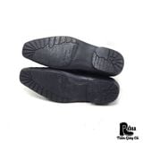  |SIZE 40| BLACK LEATHER SLIP-ON SHOES AU40-7692 