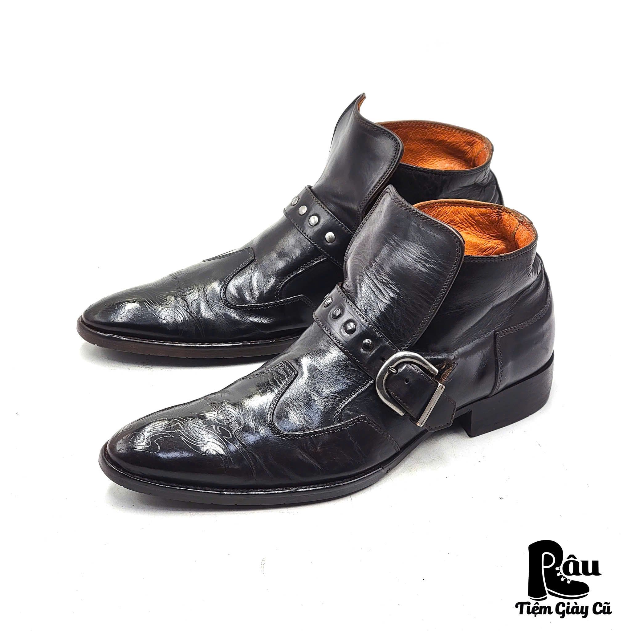  |SIZE 39| STEFANOROSSI M06005 POINTED BUCKLE STRAP DRESS BOOT AV39-7688 