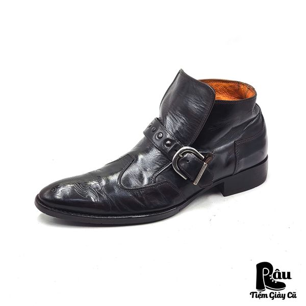  |SIZE 39| STEFANOROSSI M06005 POINTED BUCKLE STRAP DRESS BOOT AV39-7688 