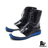  |SIZE 39| JINIWU VANGUARD TRI-COLOR CONTRAST SIDE-ZIP LACE-UP BOOT AT39-7698 
