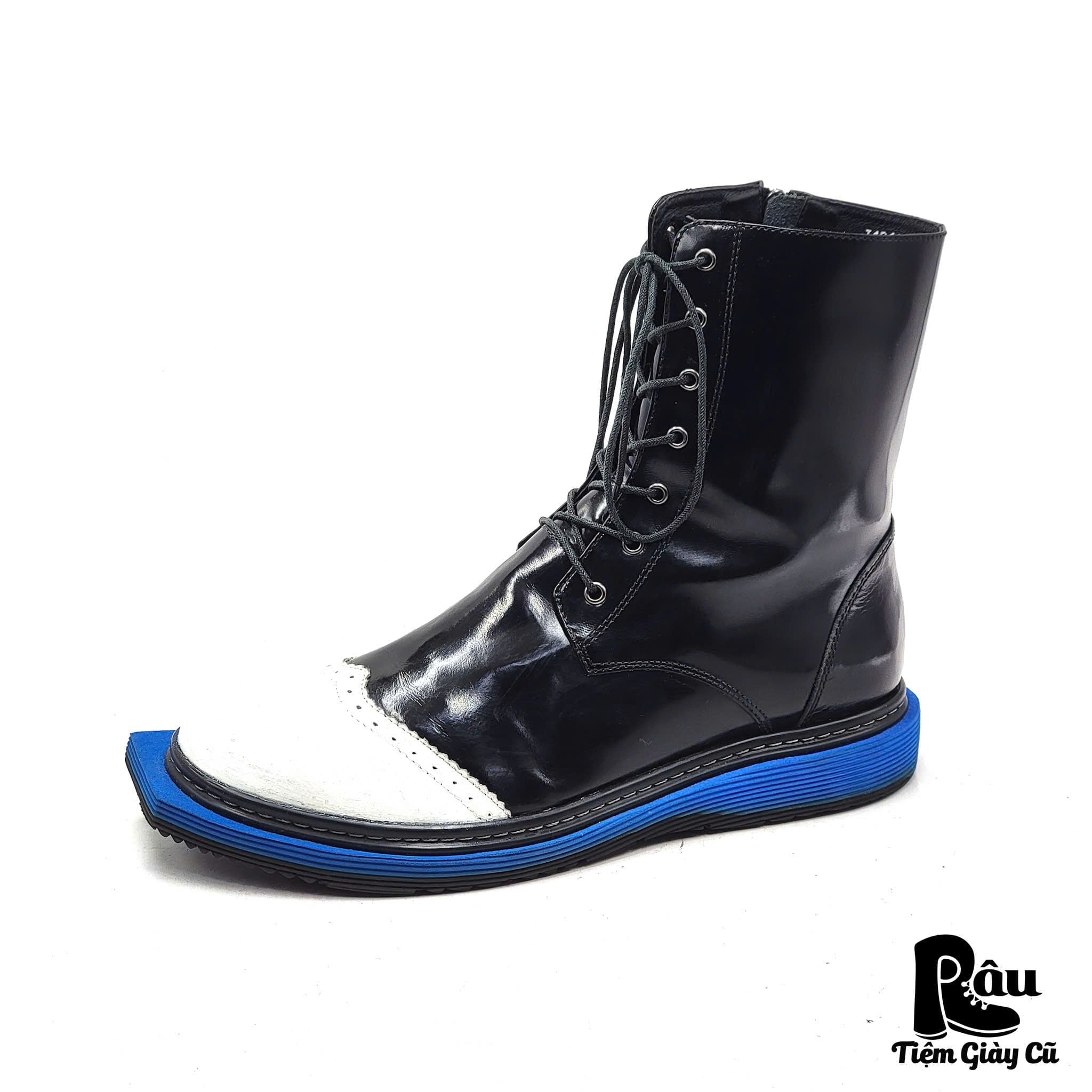  |SIZE 39| JINIWU VANGUARD TRI-COLOR CONTRAST SIDE-ZIP LACE-UP BOOT AT39-7698 