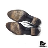  |SIZE 40| PANTANETTI SILVER METALLIC DOUBLE SIDE-ZIP ANKLE BOOT AT40-7708 