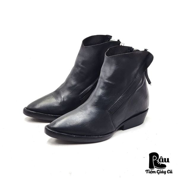  |SIZE 37| CINZIA ARAIA MINIMAL POINTED VEGTAN DOUBLE SIDE-ZIP ANKLE BOOT Z37-7809 