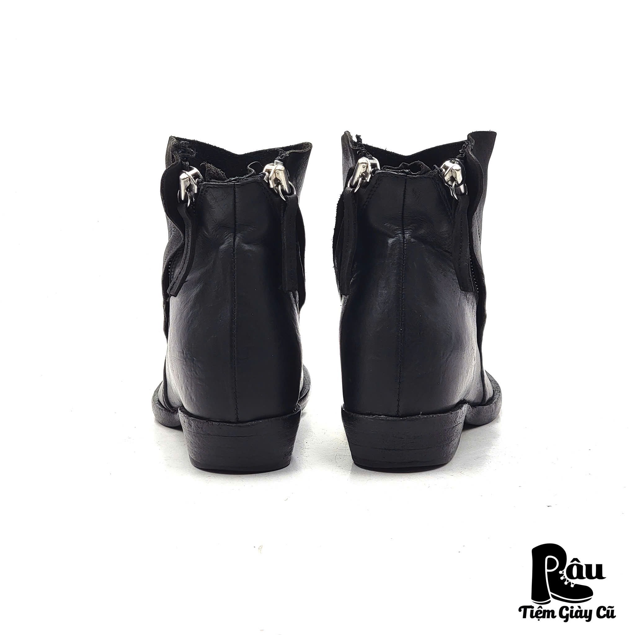  |SIZE 37| CINZIA ARAIA MINIMAL POINTED VEGTAN DOUBLE SIDE-ZIP ANKLE BOOT Z37-7809 