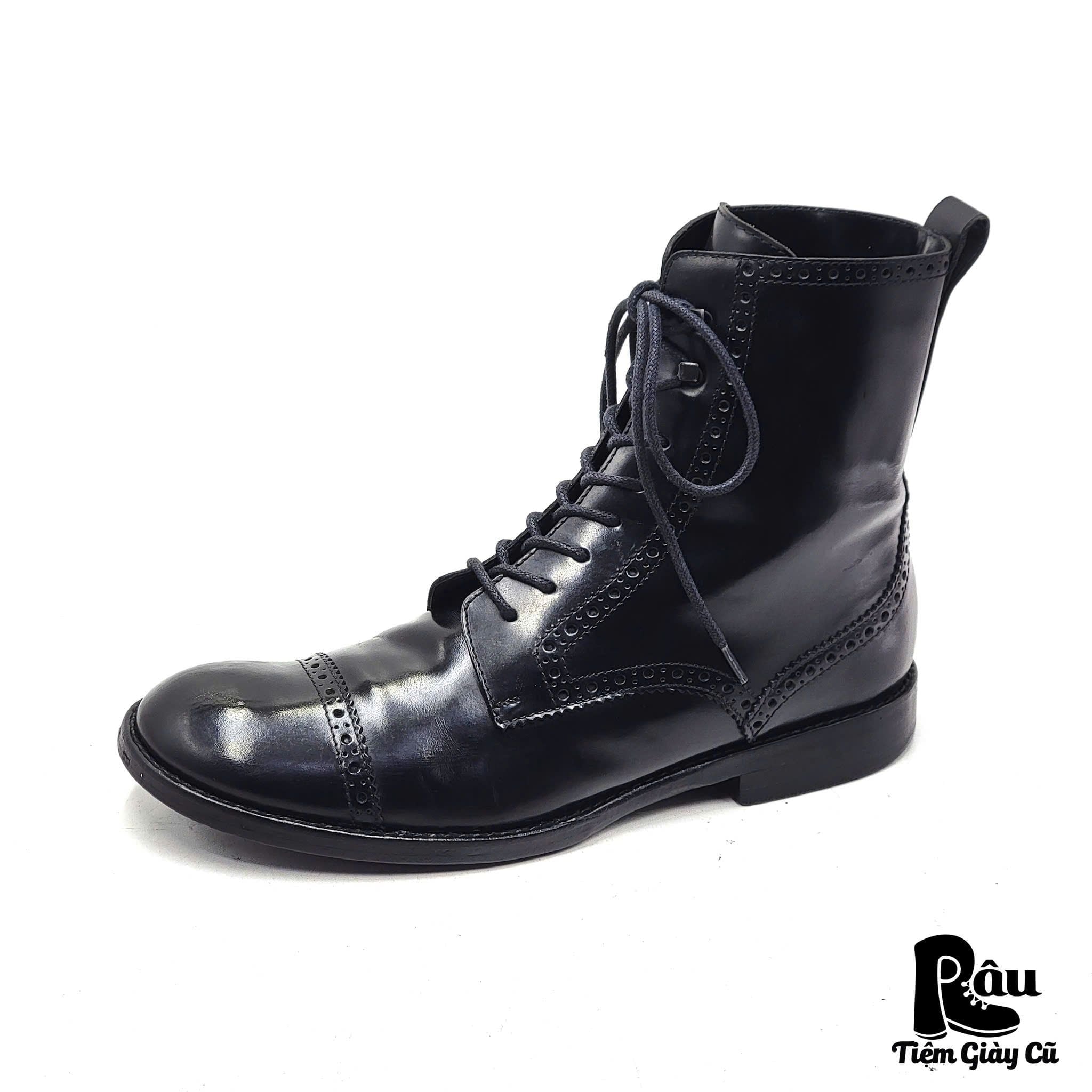  |SIZE 39| MARC JACOBS BA0064 BLACK PATENT BROGUE LACE-UP BOOT Z39-7805 