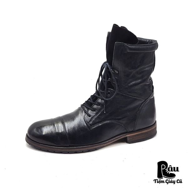  |SIZE 44| MINELLI 658 BLACK LACE-UP BOOT Z41-7798 