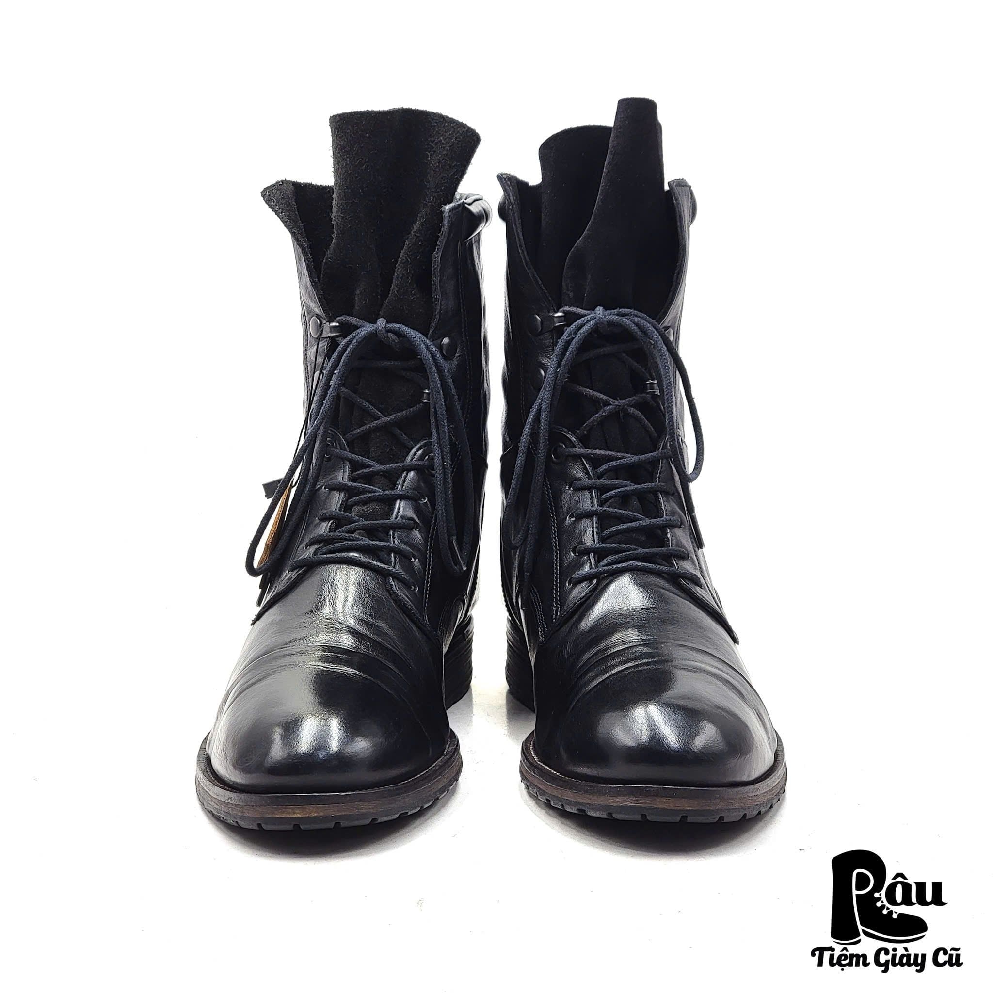  |SIZE 44| MINELLI 658 BLACK LACE-UP BOOT Z41-7798 