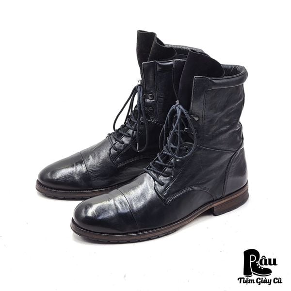  |SIZE 44| MINELLI 658 BLACK LACE-UP BOOT Z41-7798 