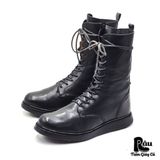  |SIZE 41| BLACK 9-INCH SIDE-ZIP LACE-UP BOOT AV41-7797 