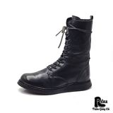  |SIZE 41| BLACK 9-INCH SIDE-ZIP LACE-UP BOOT AV41-7797 