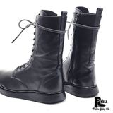  |SIZE 41| BLACK 9-INCH SIDE-ZIP LACE-UP BOOT AV41-7797 