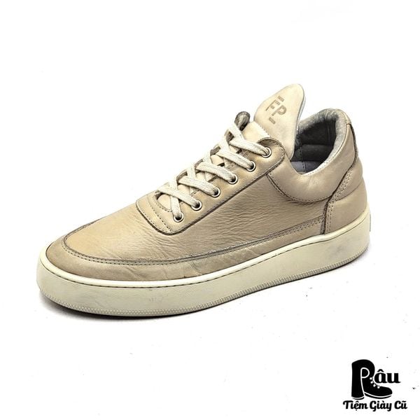 |SIZE 39| FILLING PIECES BEIGE LOW-TOP NUBUCK LEATHER SNEAKER Z39-7860 
