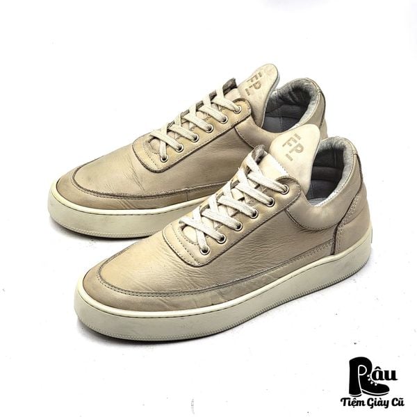  |SIZE 39| FILLING PIECES BEIGE LOW-TOP NUBUCK LEATHER SNEAKER Z39-7860 