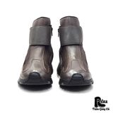  |SIZE 38.5| MANANA SIDE-ZIP LEATHER SNEAKER BOOT AV38.5-7986 