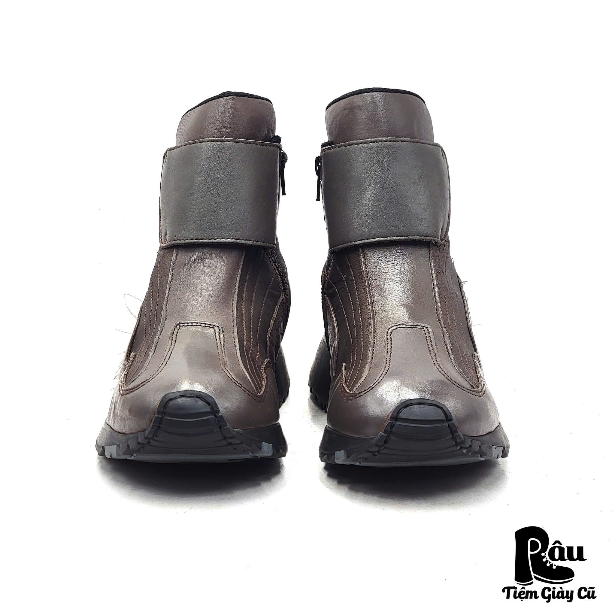  |SIZE 38.5| MANANA SIDE-ZIP LEATHER SNEAKER BOOT AV38.5-7986 