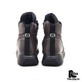  |SIZE 38.5| MANANA SIDE-ZIP LEATHER SNEAKER BOOT AV38.5-7986 