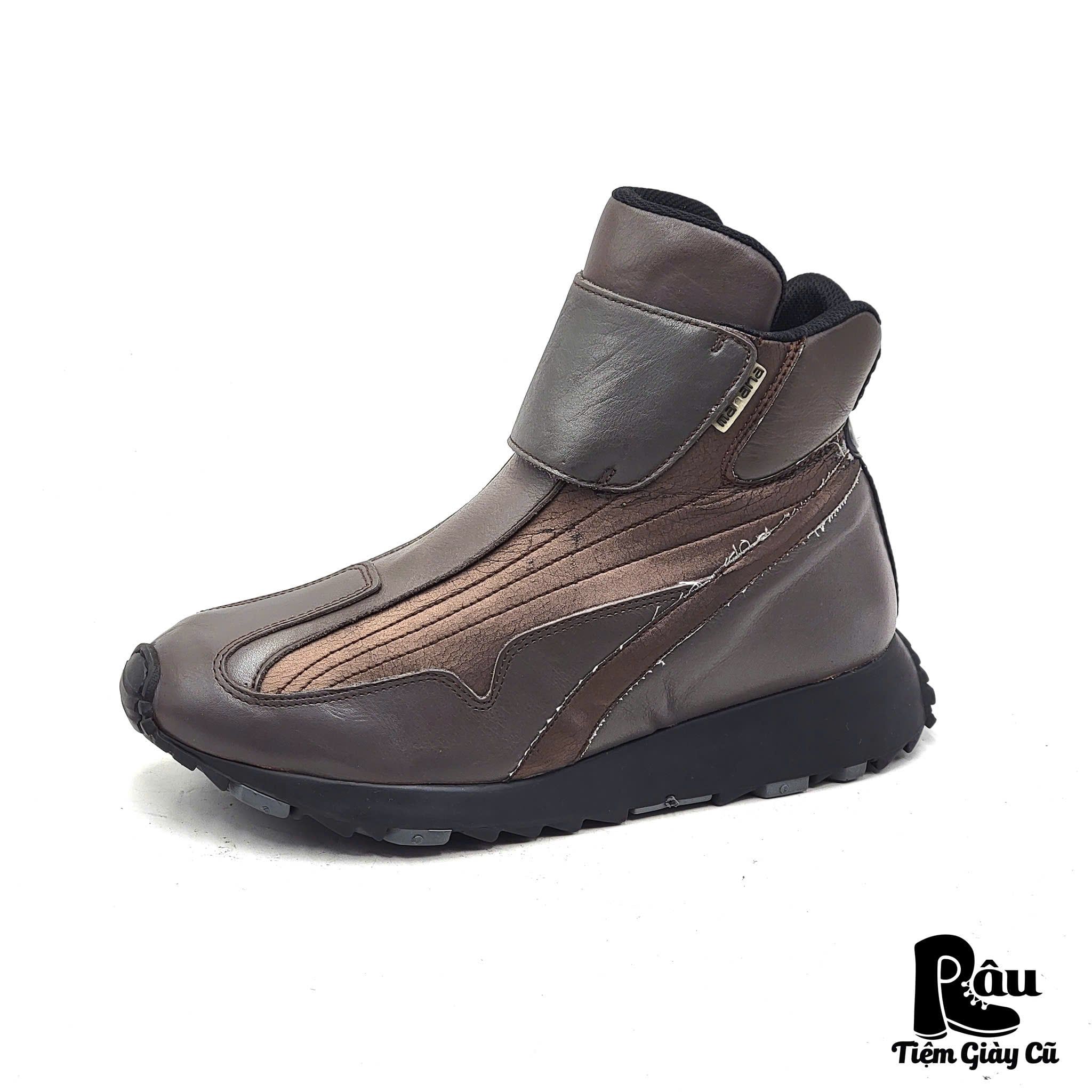  |SIZE 38.5| MANANA SIDE-ZIP LEATHER SNEAKER BOOT AV38.5-7986 