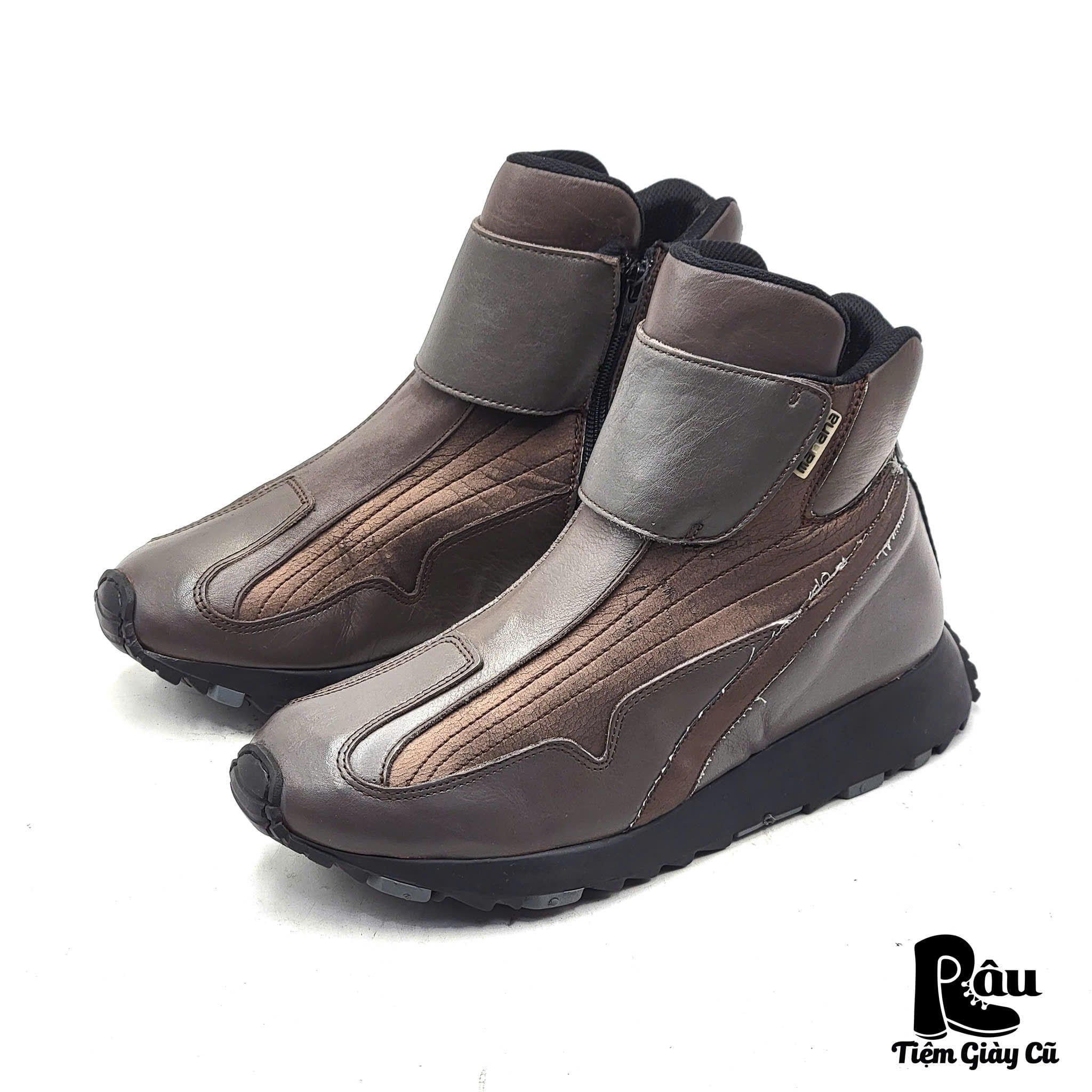  |SIZE 38.5| MANANA SIDE-ZIP LEATHER SNEAKER BOOT AV38.5-7986 