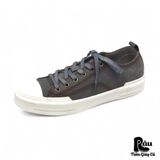  |SIZE 38.5| CALVIN KLEIN PATINA GRAY LOW-TOP LEATHER SNEAKER Z38.5-7993 