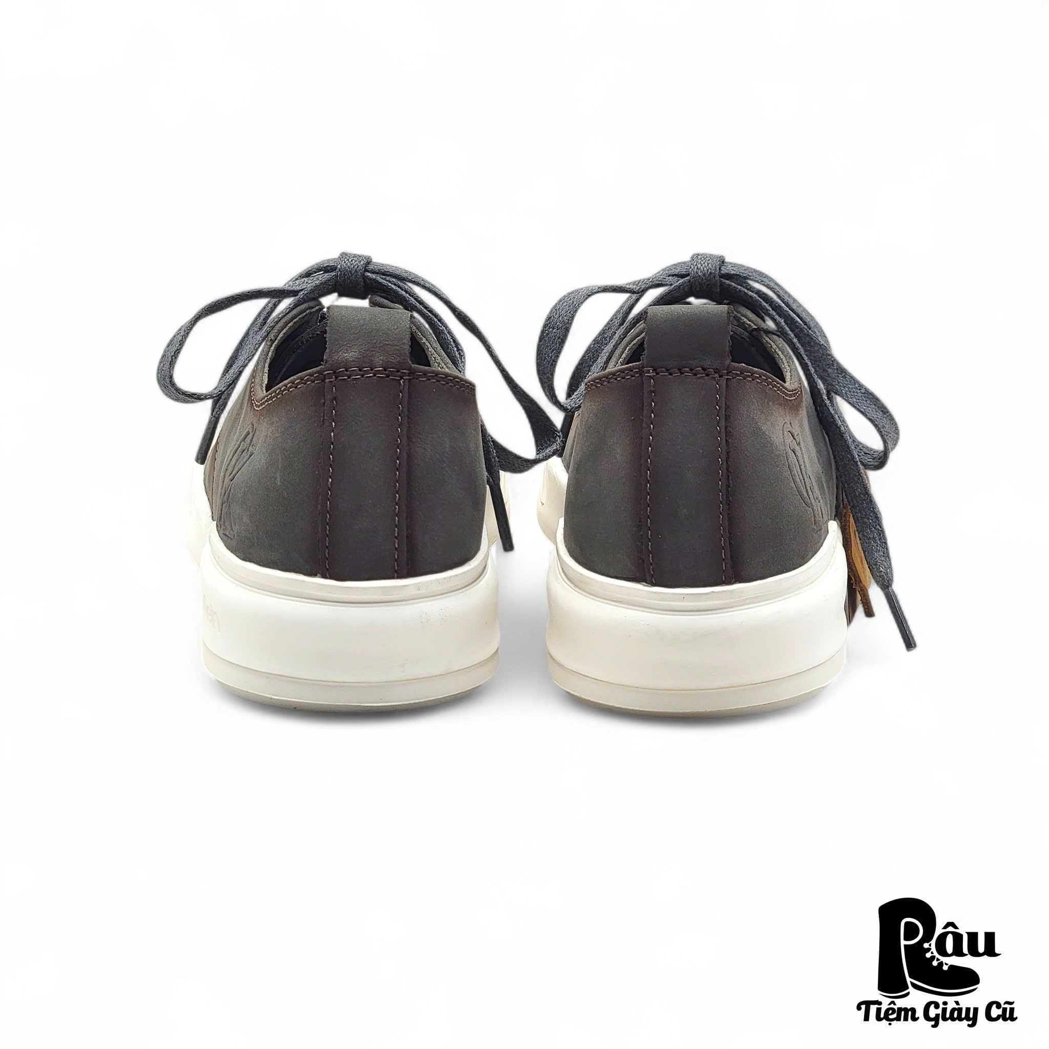  |SIZE 38.5| CALVIN KLEIN PATINA GRAY LOW-TOP LEATHER SNEAKER Z38.5-7993 
