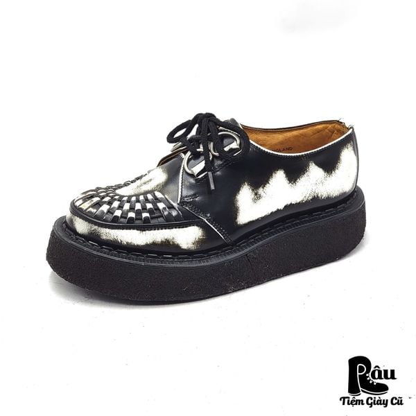  |SIZE 36| GEORGE COX 3588/VIB WHITE RUB-OFF CREEPER SHOES Z36-8016 