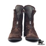  |SIZE 41| ROBERTO D'ANGELO LENA DARK BROWN SUEDE SIDE-ZIP ANKLE BOOT Z41-8017 