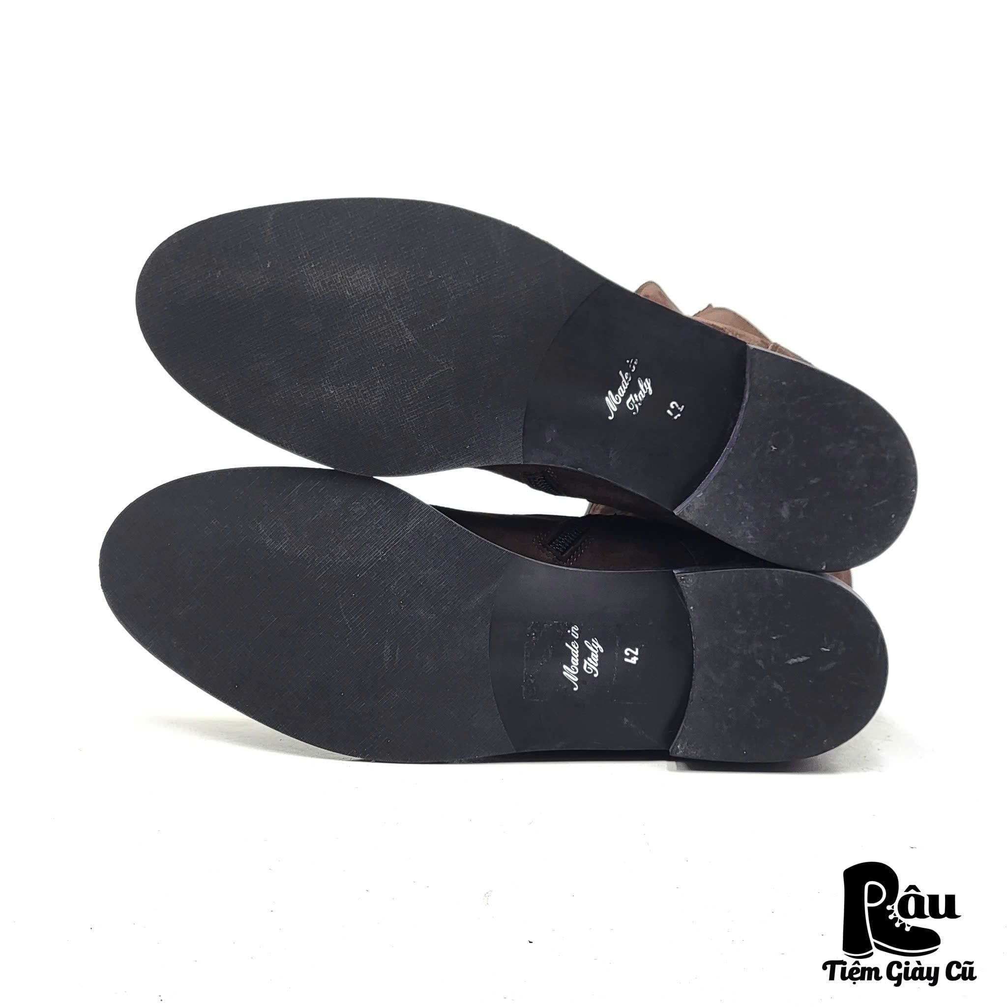  |SIZE 41| ROBERTO D'ANGELO LENA DARK BROWN SUEDE SIDE-ZIP ANKLE BOOT Z41-8017 