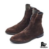  |SIZE 41| ROBERTO D'ANGELO LENA DARK BROWN SUEDE SIDE-ZIP ANKLE BOOT Z41-8017 